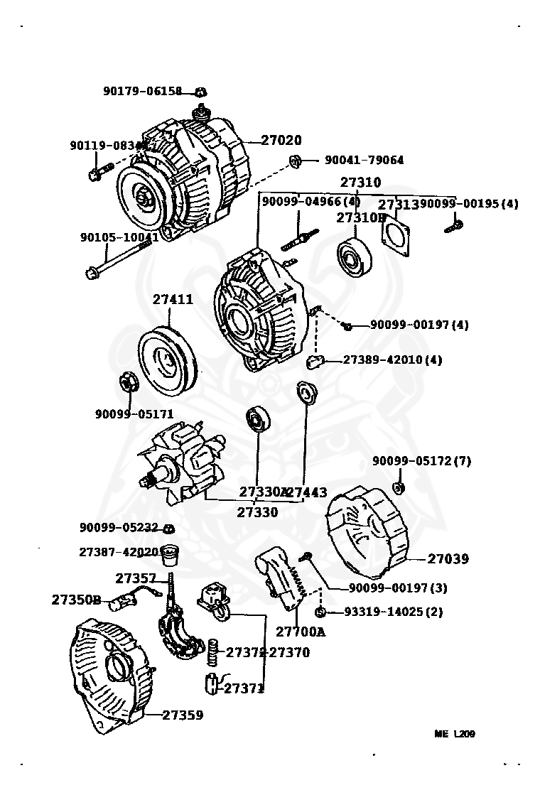 27700-58020 - Toyota - REGULATOR ASSY, ALTERNATOR - Nengun